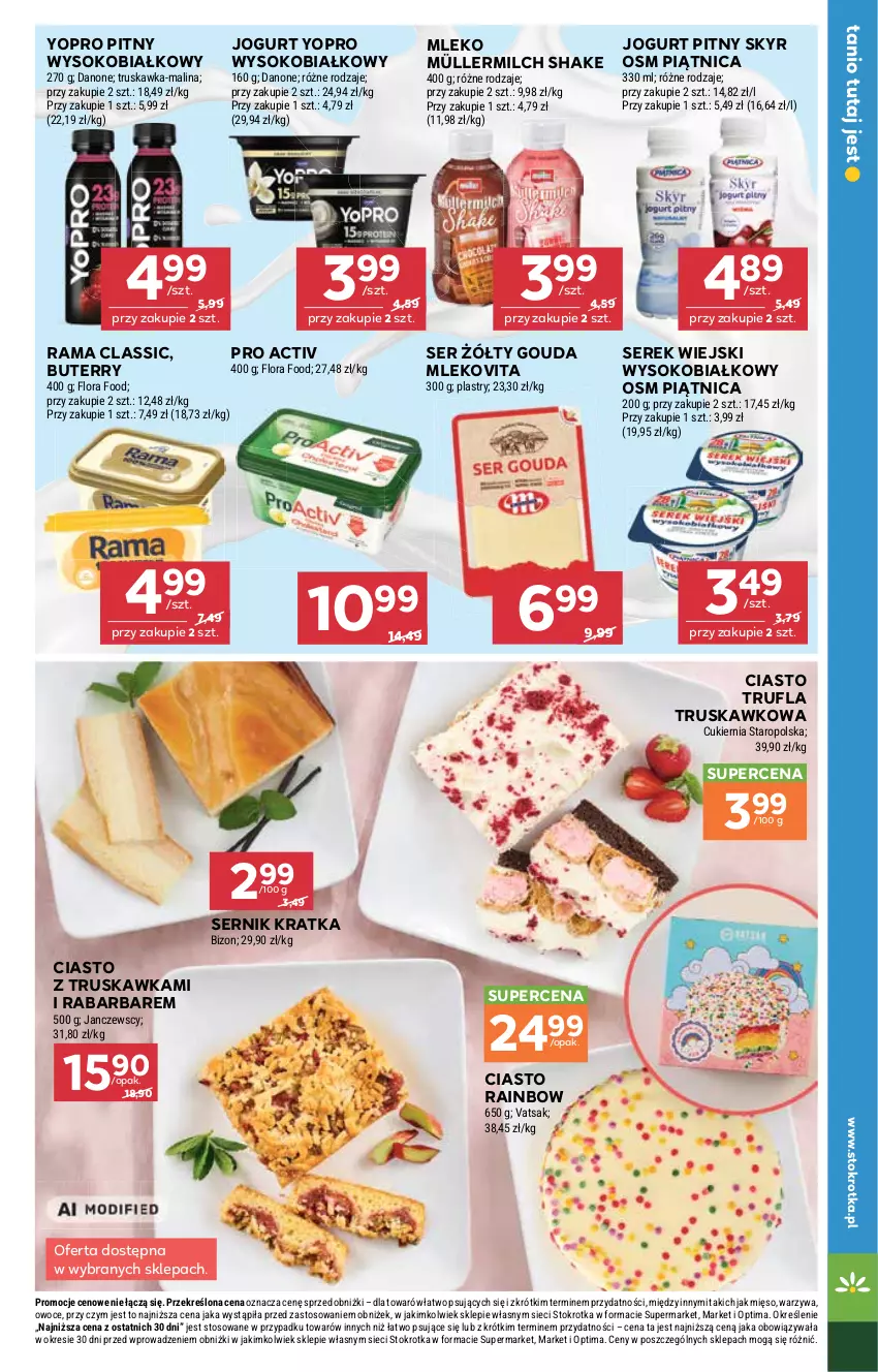 Gazetka promocyjna Stokrotka - Market - ważna 27.08 do 02.09.2026 - strona 11 - produkty: Cukier, Danone, Flora, Gouda, Jogurt, Jogurt pitny, Mięso, Mleko, Mlekovita, Müller, Müllermilch, Optima, Owoce, Piątnica, Rama, Ser, Serek, Serek wiejski, Sok, Warzywa