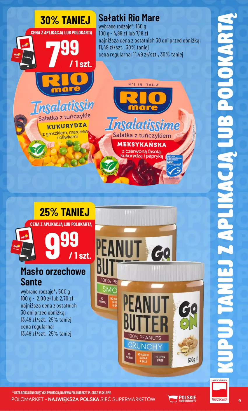 Gazetka promocyjna PoloMarket - Katalog Kupuj taniej z POLOappką - ważna 26.08 do 01.09.2026 - strona 9 - produkty: Fa, Kukurydza, Masło, Masło orzechowe, Rio Mare, Sałat, Sałatka, Sante, Tera, Tuńczyk