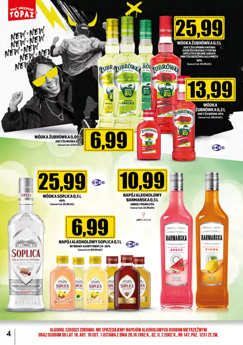 Gazetka promocyjna Topaz - Gazetka - ważna 02.05 do 31.05.2024 - strona 4 - produkty: Arbuz, Limonka, Mięta, Napój, Soplica, Wódka