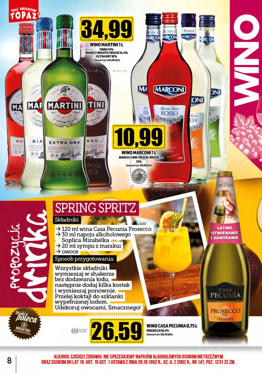 Gazetka promocyjna Topaz - Gazetka - ważna 02.05 do 31.05.2024 - strona 8 - produkty: Lanki, Owoce, Prosecco, Soplica, Stek, Syrop, Wino