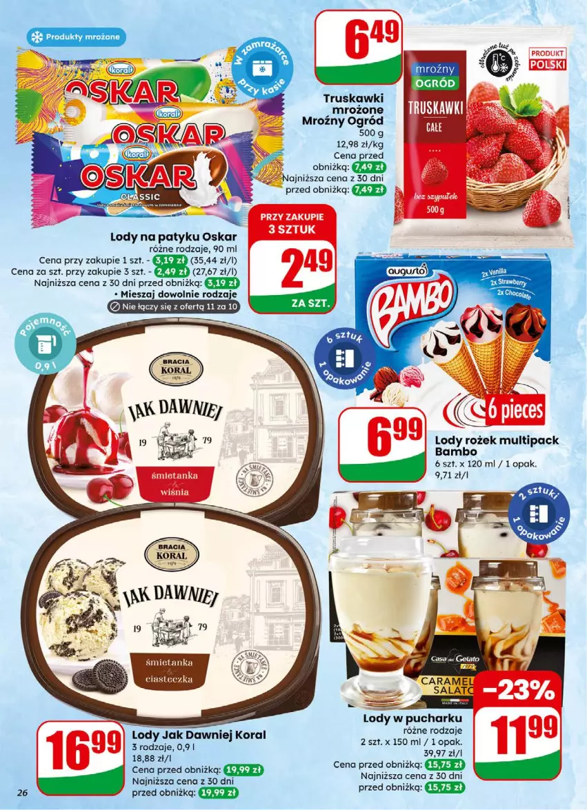Gazetka promocyjna Dino - Gazetka 01 / 2026 - ważna 31.12.2025 do 05.01.2026 - strona 26 - produkty: Lody, Ogród, Produkty mrożone, Truskawki