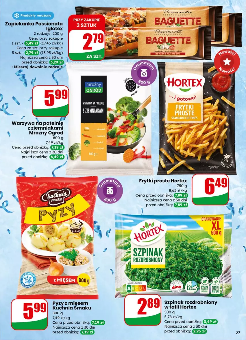 Gazetka promocyjna Dino - Gazetka 01 / 2026 - ważna 31.12.2025 do 05.01.2026 - strona 27 - produkty: Frytki, Hortex, Kuchnia, Ogród, Produkty mrożone, Szpinak, Warzywa, Zapiekanka