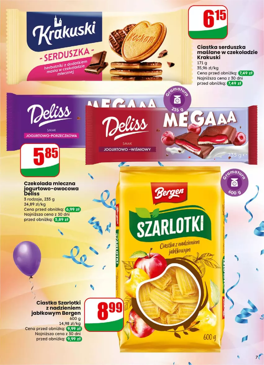 Gazetka promocyjna Dino - Gazetka 01 / 2026 - ważna 31.12.2025 do 05.01.2026 - strona 7 - produkty: Ciastka, Czekolada, Czekolada mleczna, Krakus, Krakuski, Ser