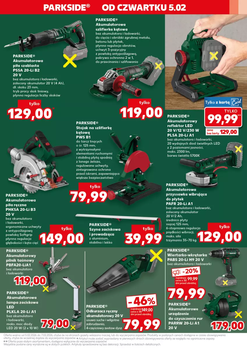 Gazetka promocyjna Kaufland - Kaufland - ważna 05.02 do 10.02.2026 - strona 11 - produkty: Akumulator, Fa, Lampa, LG, Nuty, Odkurzacz, Parkside, Piec, Pilnik, Pokrywa, Reflektor, Reflektor LED, Stojak, Szlifierka, Szlifierka kątowa, Szyna, Tarka, Uchwyty, Wkręt, Wkrętarka