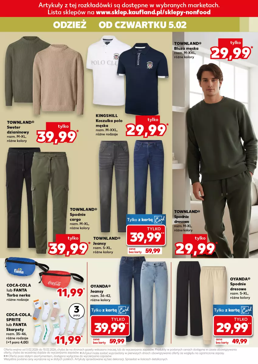 Gazetka promocyjna Kaufland - Kaufland - ważna 05.02 do 10.02.2026 - strona 13 - produkty: Bluza, Coca-Cola, Fa, Fanta, Karp, Kosz, Koszulka, Spodnie, Sprite, Torba