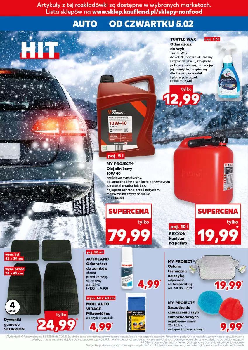 Gazetka promocyjna Kaufland - Kaufland - ważna 05.02 do 10.02.2026 - strona 18 - produkty: Diesel, Dywan, Dywanik, Lakier, Moje Auto, Odmrażacz do szyb, Olej, Olej silnikowy, Piec, Por, Szczotka