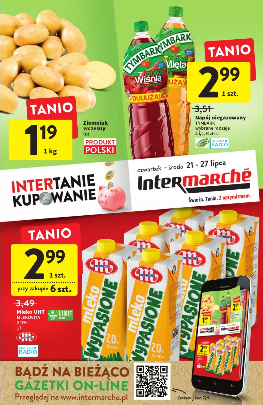 Gazetka promocyjna Intermarche - ważna 21.07 do 27.07.2022 - strona 1 - produkty: Mleko, Mlekovita, Napój, Napój niegazowany, Tymbark