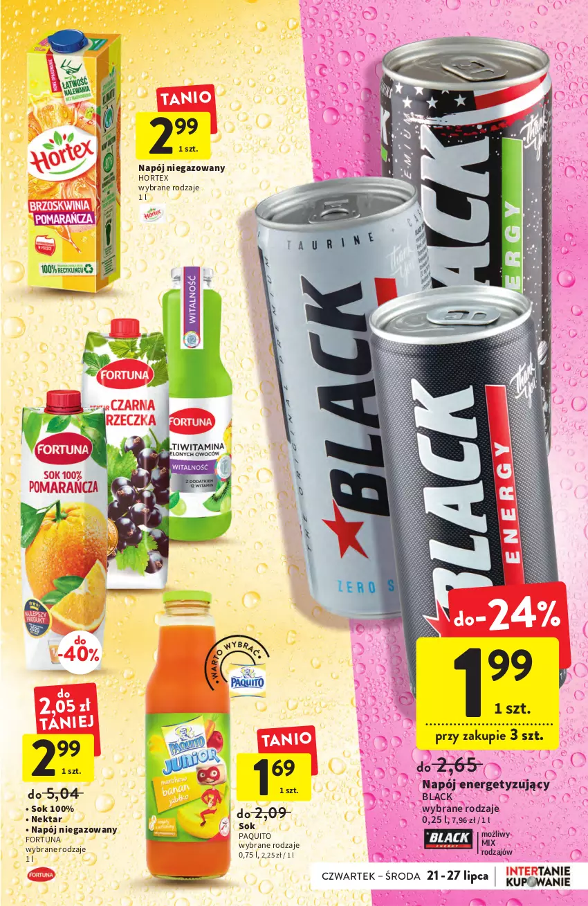 Gazetka promocyjna Intermarche - ważna 21.07 do 27.07.2022 - strona 31 - produkty: Fortuna, Hortex, Lack, Napój, Napój niegazowany, Nektar, Sok