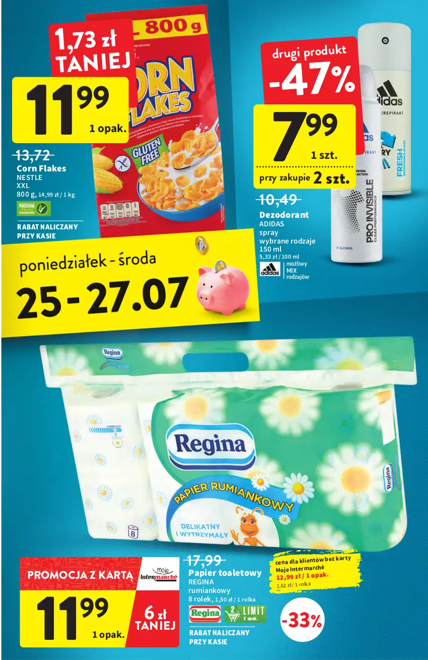 Gazetka promocyjna Intermarche - ważna 21.07 do 27.07.2022 - strona 37 - produkty: Adidas, Corn flakes, Dezodorant, Gin, Papier, Papier toaletowy, Rum