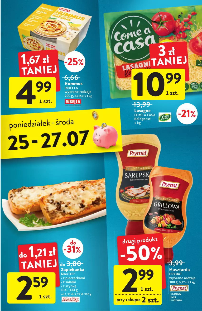 Gazetka promocyjna Intermarche - ważna 21.07 do 27.07.2022 - strona 39 - produkty: Bell, Bella, Hummus, Lasagne, Mus, Musztarda, Piec, Pieczarka, Prymat, Salami, Top, Zapiekanka