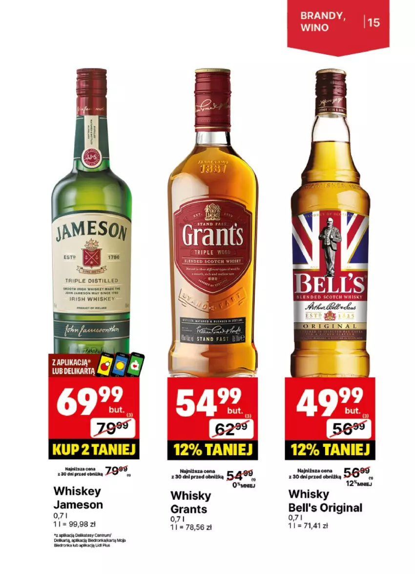 Gazetka promocyjna Delikatesy Centrum - DeliBarek DC41-DC42 - ważna 07.10 do 20.10.2024 - strona 15 - produkty: Bell, Gin, Gra, Jameson, Orka, Rum, Whiskey, Whisky