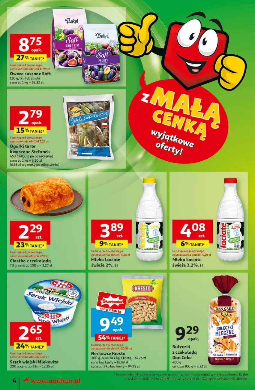 Gazetka promocyjna Auchan - Pewność Niskich Cen Moje - ważna 13.03 do 19.03.2025 - strona 6 - produkty: Bułeczki, Dan Cake, Fa, Figi, Mleko, Mlekovita, Owoce, Owoce suszone, Ser, Serek, Serek wiejski