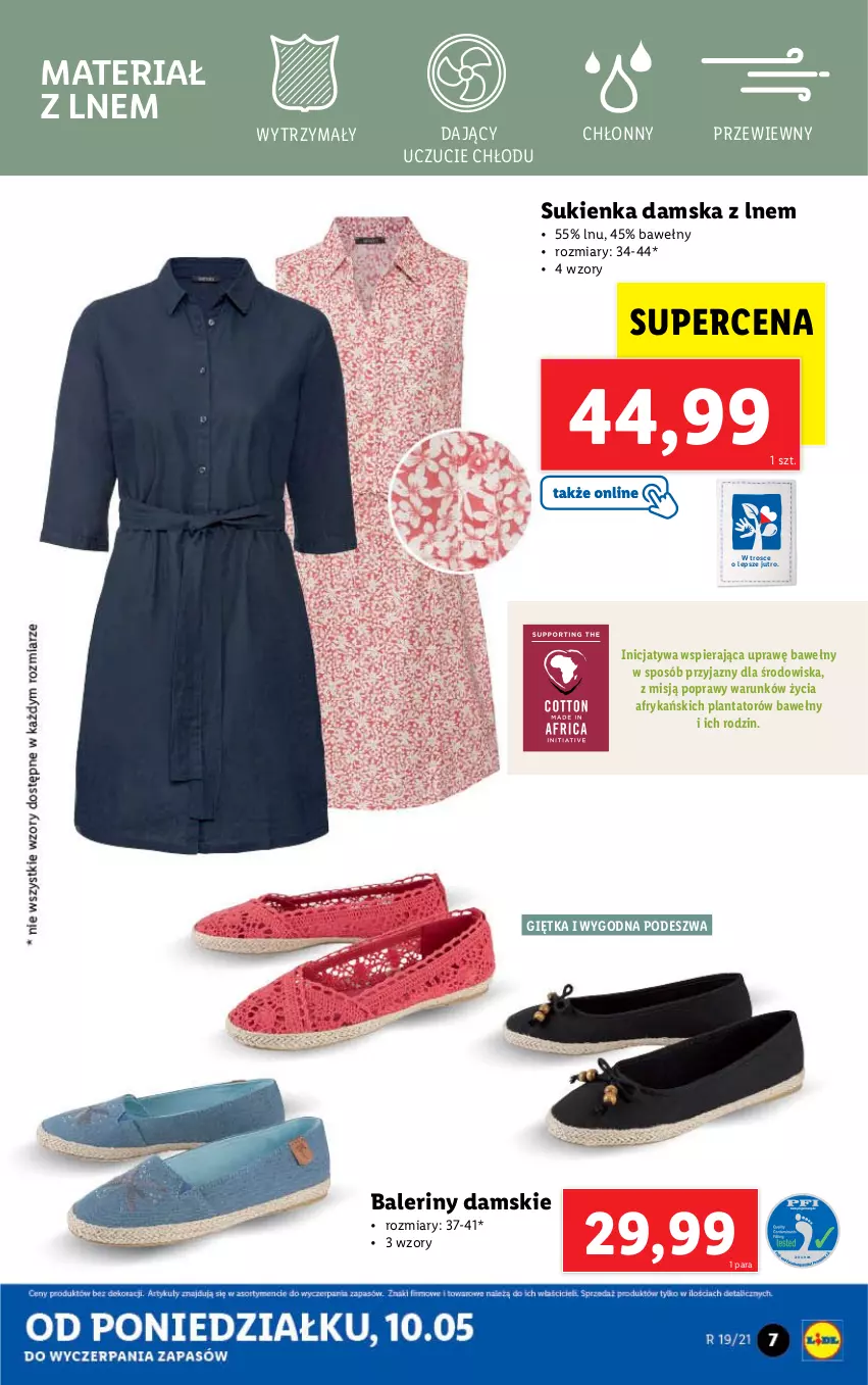 Gazetka promocyjna Lidl - GAZETKA - ważna 10.05 do 15.05.2021 - strona 7 - produkty: Baleriny, Sukienka