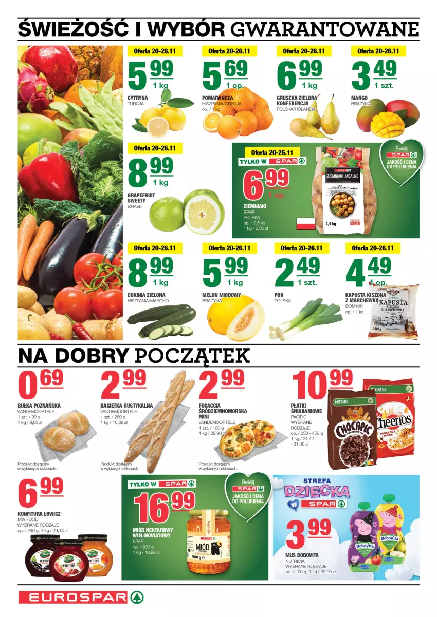 Gazetka promocyjna Spar - EuroSpar - ważna 17.11 do 27.11.2024 - strona 2 - produkty: Bagietka, BoboVita, Bułka, Cif, Danio, Fa, Focaccia, Gra, Konfitura, Melon, Mus, Por, Rust