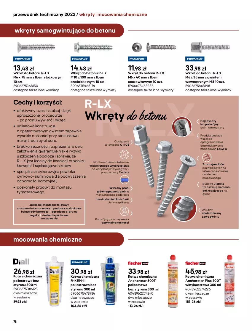 Gazetka promocyjna Castorama - Przewodnik techniczny 2022 - ważna 21.03 do 30.03.2022 - strona 78 - produkty: Cynk, Gra, Młot, Monte, Oprogramowania, Por, Przewodnik, Regał, Sok, Szal, Szyna, Tera, Top, Tran, Wkręt
