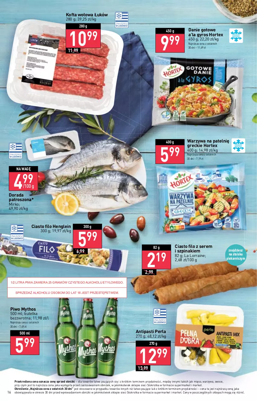 Gazetka promocyjna Stokrotka - Supermarket - ważna 11.05 do 17.05.2023 - strona 16 - produkty: Danie gotowe, Gra, Gyros, Hortex, Mięso, Owoce, Piwa, Piwo, Ser, Szpinak, Warzywa