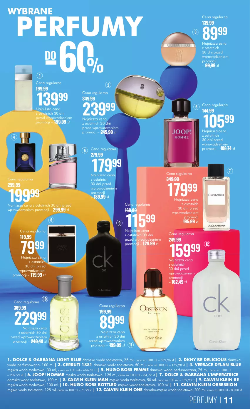 Gazetka promocyjna Super Pharm - ważna 14.10 do 29.10.2024 - strona 11 - produkty: Calvin Klein, Cerruti, DKNY, Hugo Boss, JOOP!, Perfum, SESSIO, Versace, Woda, Woda perfumowana, Woda toaletowa