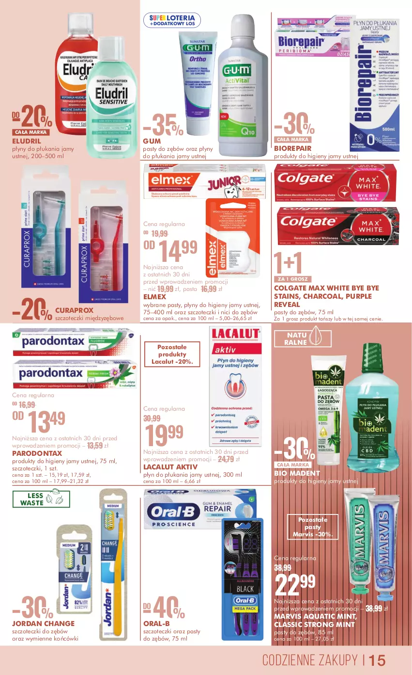 Gazetka promocyjna Super Pharm - ważna 14.10 do 29.10.2024 - strona 15 - produkty: Biorepair, Colgate, Curaprox, Elmex, Lacalut, LG, Parodontax, Płyn do płukania, Płyn do płukania jamy ustnej, Pur