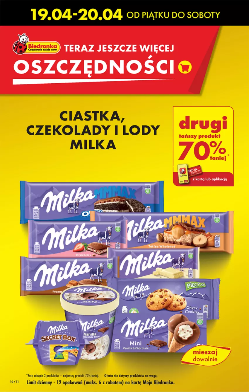 Gazetka promocyjna Biedronka - Od piątku - ważna 19.04 do 20.04.2024 - strona 10 - produkty: Ciastka, Lody, Milka