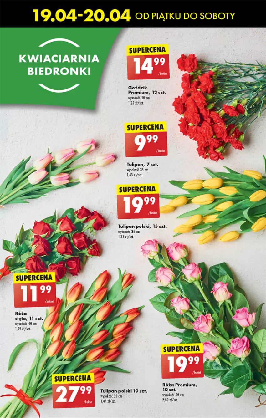 Gazetka promocyjna Biedronka - Od piątku - ważna 19.04 do 20.04.2024 - strona 17 - produkty: Róża, Sok, Tulipan