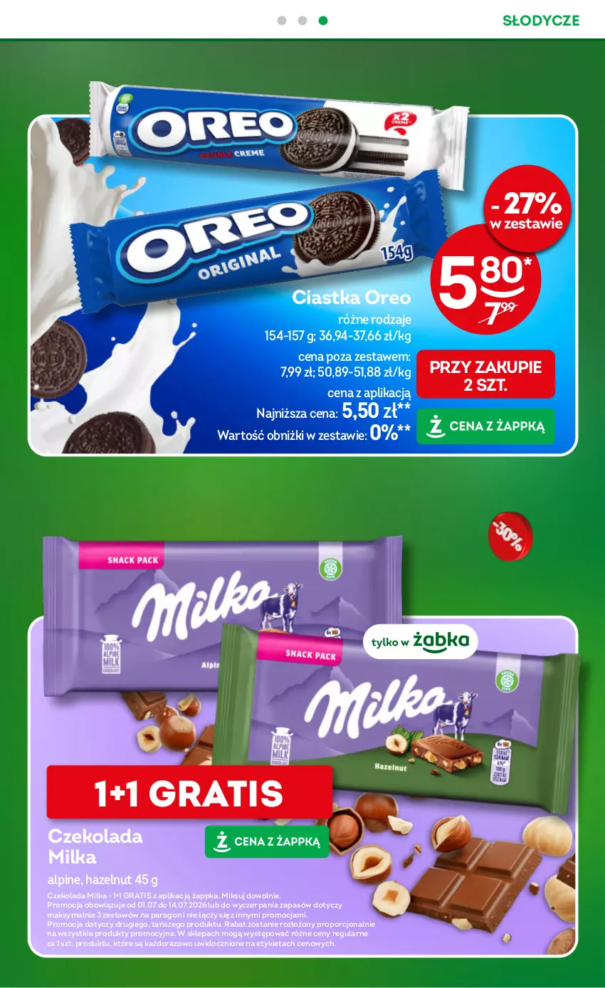 Gazetka promocyjna Żabka - gazetka-promocyjna-27-28-2026 - ważna 01.07 do 14.07.2026 - strona 31 - produkty: Ciastka, Czekolada, Gra, Milka, Oreo, Por