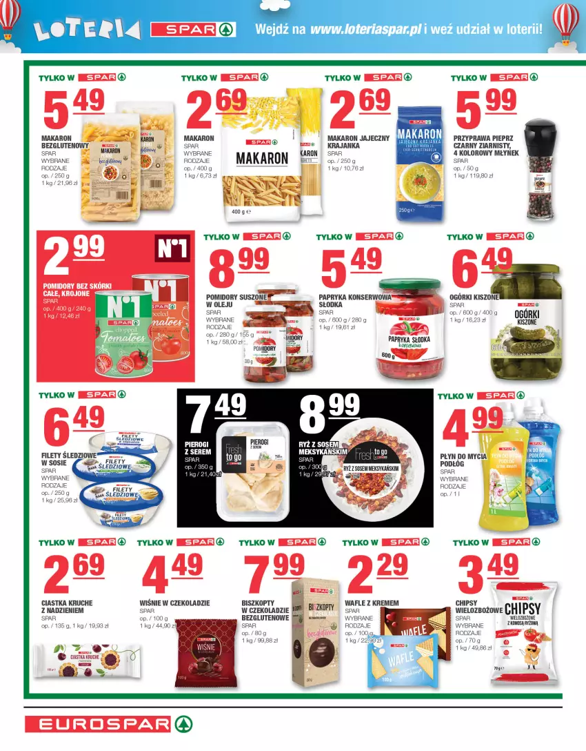 Gazetka promocyjna Spar - EuroSpar - ważna 01.10 do 11.10.2023 - strona 10 - produkty: Biszkopty, Chipsy, Ciastka, Makaron, Młynek, Olej, Papryka, Pieprz, Pierogi, Płyn do mycia, Pomidory, Ser, Wafle