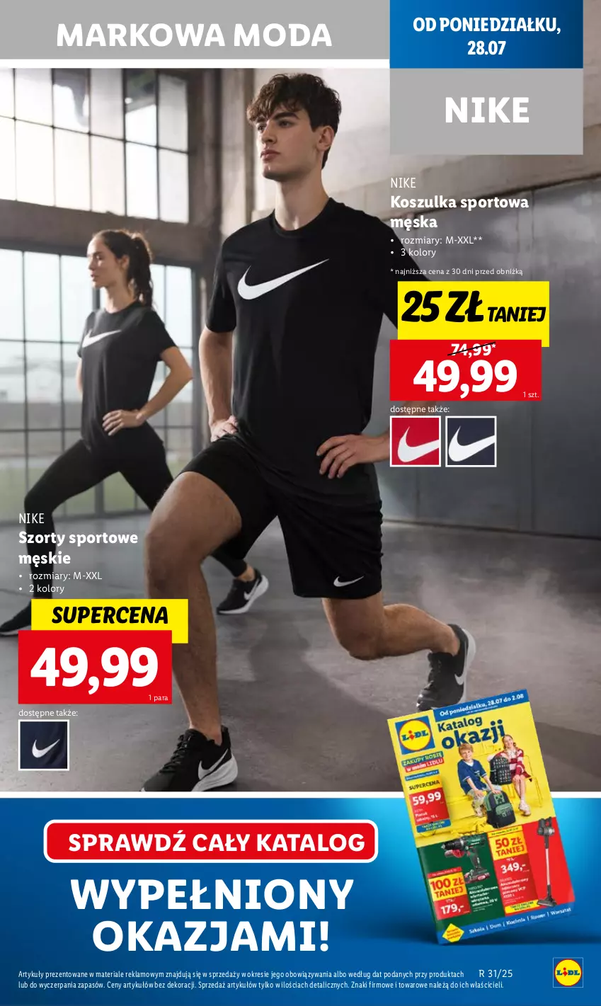 Gazetka promocyjna Lidl - GAZETKA - ważna 28.07 do 30.07.2025 - strona 13 - produkty: Kosz, Koszulka, Koszulka sportowa, Moda, Nike, Por, Sport, Szorty