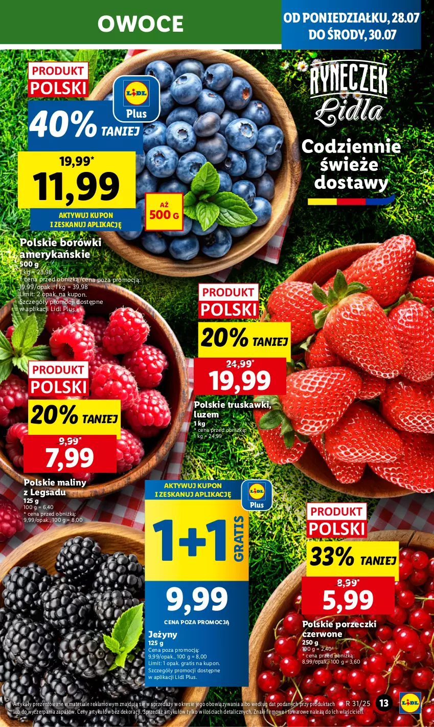 Gazetka promocyjna Lidl - GAZETKA - ważna 28.07 do 30.07.2025 - strona 15 - produkty: Gra, Jeżyny, Maliny, Owoce, Por, Porzeczki czerwone, Truskawki
