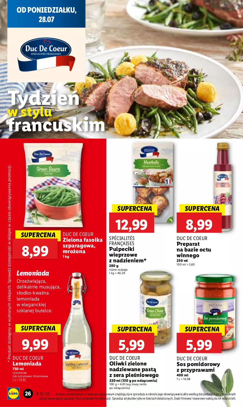 Gazetka promocyjna Lidl - GAZETKA - ważna 28.07 do 30.07.2025 - strona 32 - produkty: Fa, Lemoniada, Mus, Oliwki, Oliwki zielone, Ser, Sos, Sos pomidorowy