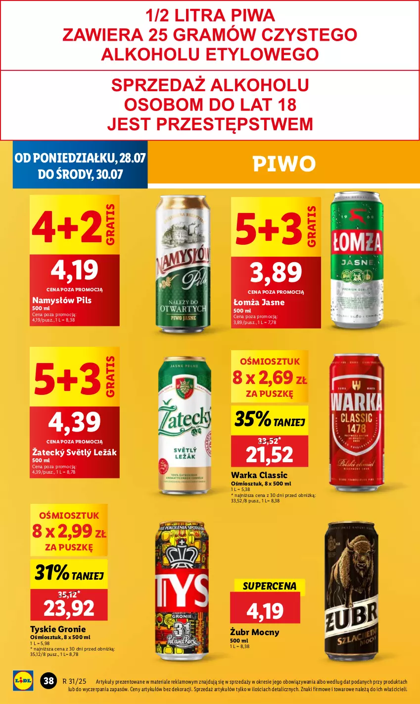 Gazetka promocyjna Lidl - GAZETKA - ważna 28.07 do 30.07.2025 - strona 46 - produkty: Gra, Namysłów, Piwo, Tyskie, Warka