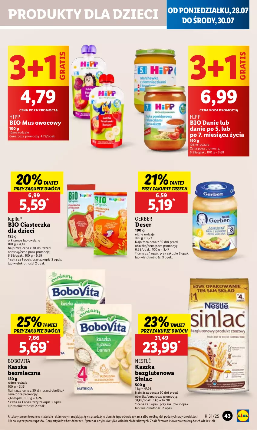Gazetka promocyjna Lidl - GAZETKA - ważna 28.07 do 30.07.2025 - strona 51 - produkty: BoboVita, Deser, Dzieci, Gerber, Gra, HiPP, Hipp Bio, Mus, Nestlé, Ser, Sinlac