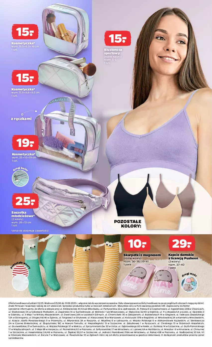 Gazetka promocyjna Netto - Od Poniedziałku Przemysłowa - ważna 25.08 do 31.08.2025 - strona 3 - produkty: Biustonosz, Fa, Gry, Kapcie, Karp, Kosmetyczka, Kujawski, Podlaski, Por, Skarpetki, Sok, Sport, Stock, Top, Wino