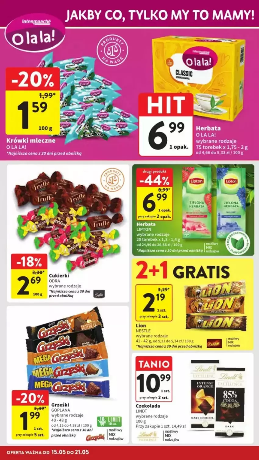 Gazetka promocyjna Intermarche - ważna 15.05 do 21.05.2025 - strona 17 - produkty: Czekolada, Dell, Fa, Goplana, LANA, Lindt, Lion, Por