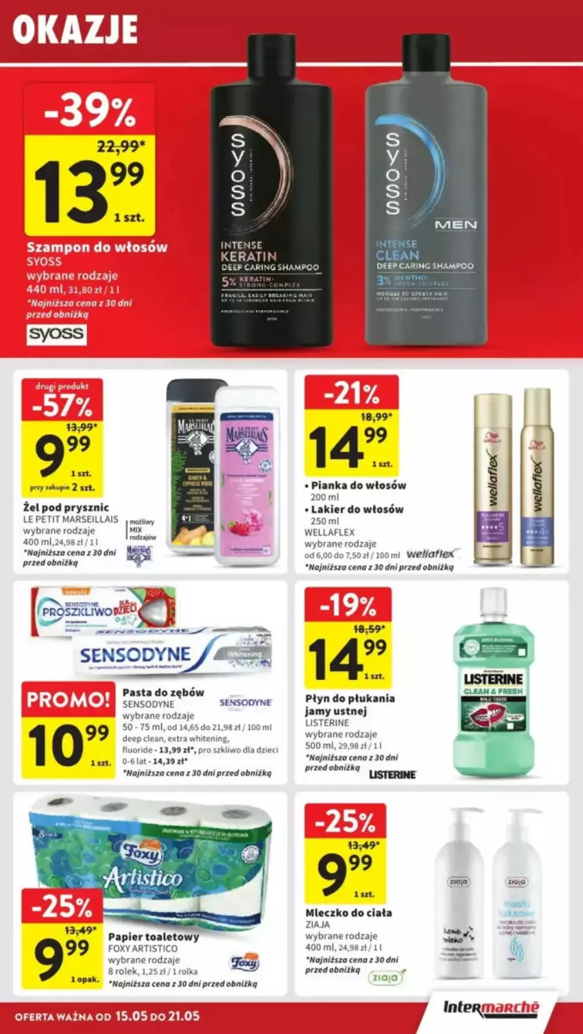 Gazetka promocyjna Intermarche - ważna 15.05 do 21.05.2025 - strona 25 - produkty: Dzieci, Fa, Lakier, Lakier do włosów, Listerine, Mars, Mleczko, Mleczko do ciała, Papier, Papier toaletowy, Pasta do zębów, Pianka do włosów, Płyn do płukania, Płyn do płukania jamy ustnej, Sensodyne, Wella, Wellaflex, Ziaja