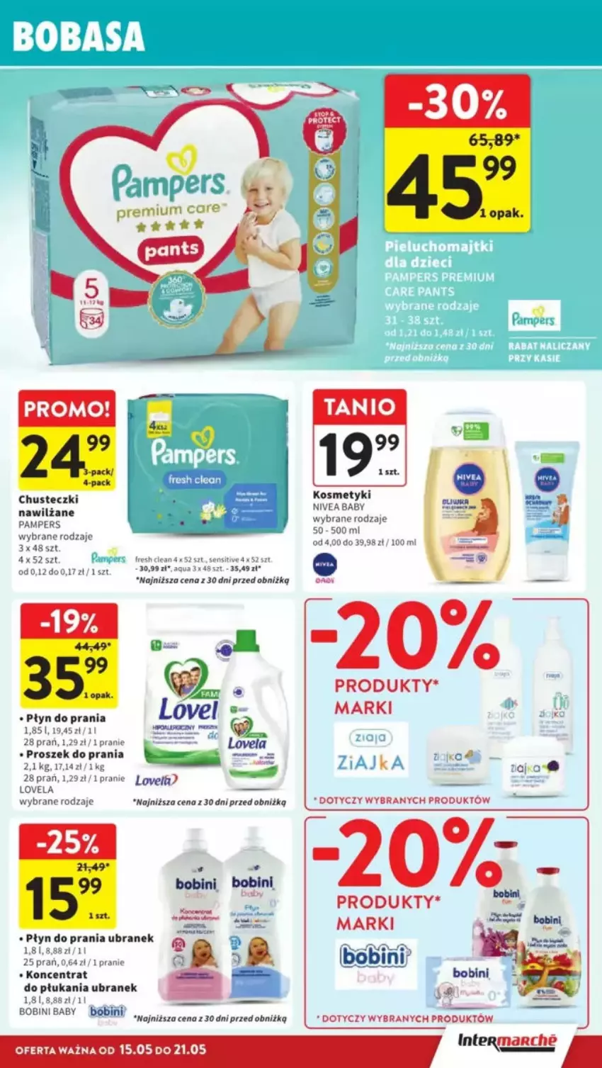 Gazetka promocyjna Intermarche - ważna 15.05 do 21.05.2025 - strona 27 - produkty: Chusteczki, Lovela, Pampers, Płyn do prania, Proszek do prania, Ser