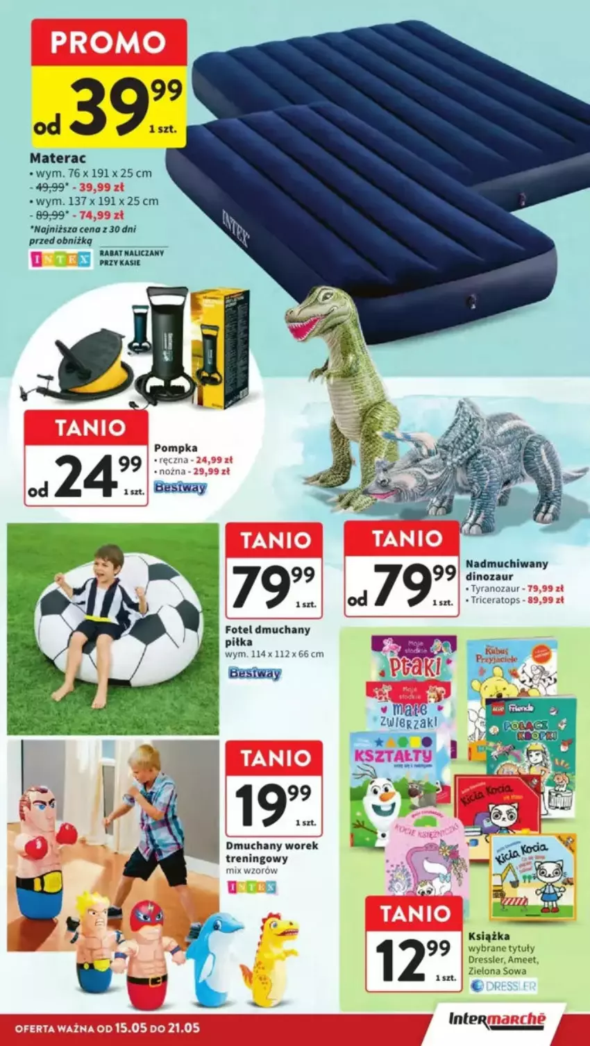 Gazetka promocyjna Intermarche - ważna 15.05 do 21.05.2025 - strona 31 - produkty: Dinozaur, Dres, Fotel, Książka, Materac, Pompka, Tera