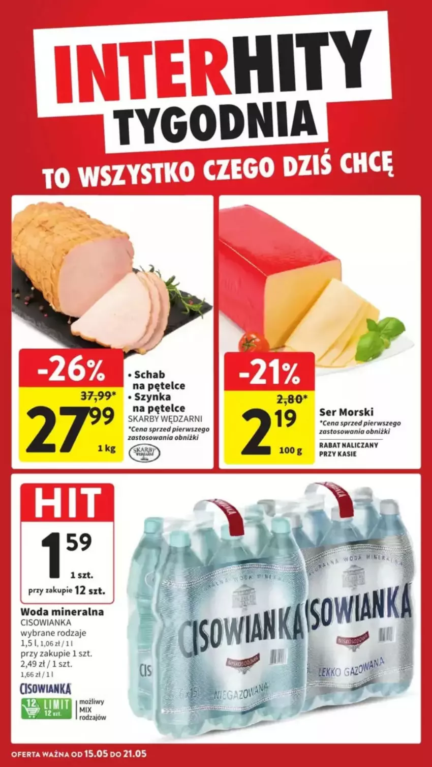 Gazetka promocyjna Intermarche - ważna 15.05 do 21.05.2025 - strona 37 - produkty: Cisowianka, Ser, Szynka, Woda, Woda mineralna