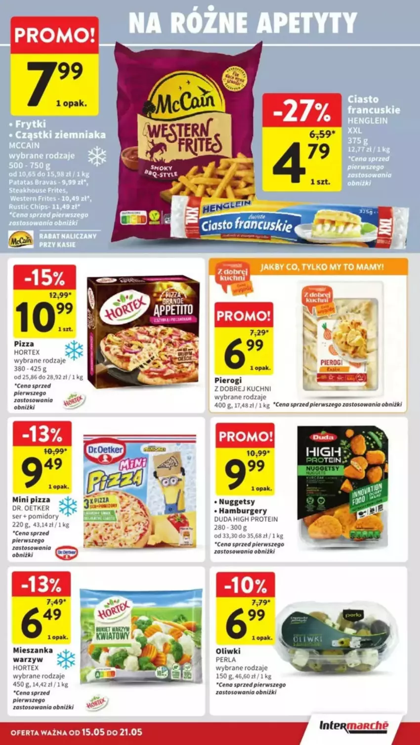 Gazetka promocyjna Intermarche - ważna 15.05 do 21.05.2025 - strona 9 - produkty: Burger, Duda, Hamburger, Hortex, Oliwki, Pierogi, Pizza