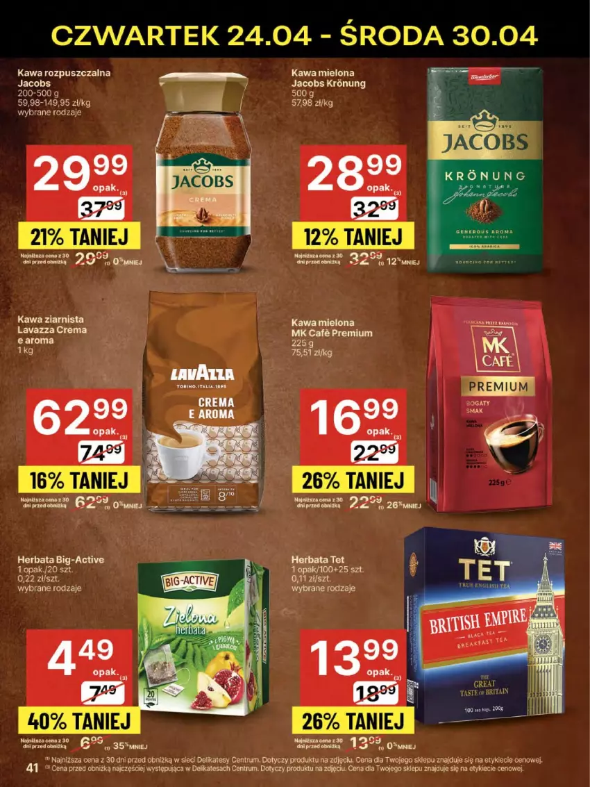 Gazetka promocyjna Delikatesy Centrum - Franczyza DC17 Czwartek - ważna 24.04 do 30.04.2025 - strona 41 - produkty: Herbata, Jacobs, Kawa, Kawa mielona, Kawa rozpuszczalna, Kawa ziarnista, LG, Rum