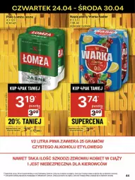 Gazetka promocyjna Delikatesy Centrum - Franczyza DC17 Czwartek - Gazetka - ważna od 30.04 do 30.04.2025 - strona 44 - produkty: Piwo, Rum, Warka, Radler, Napój