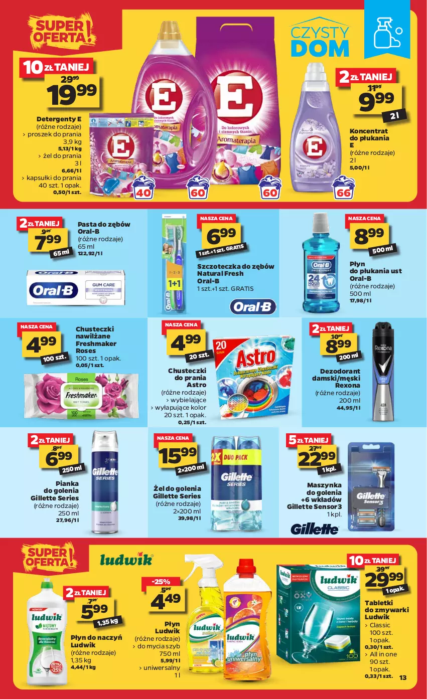 Gazetka promocyjna Netto - Gazetka spożywcza - ważna 06.04 do 10.04.2021 - strona 13 - produkty: Chusteczki, Chusteczki do prania, Dezodorant, Gillette, Gra, Kapsułki do prania, Ludwik, Maszynka, Maszynka do golenia, Pasta do zębów, Pianka do golenia, Płyn do płukania, Proszek do prania, Rexona, Ser, Szczoteczka, Szczoteczka do zębów, Szynka, Tablet, Tabletki do zmywarki, Zmywarki