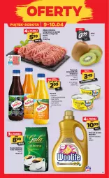 Gazetka promocyjna Netto - Gazetka spożywcza - Gazetka - ważna od 10.04 do 10.04.2021 - strona 3 - produkty: Płyn do prania, Mięso mielone, Sok, Por, Kawa mielona, Kawa, Kiwi, Woolite, Tuńczyk, Gala, Mięso, Nektar, Hortex