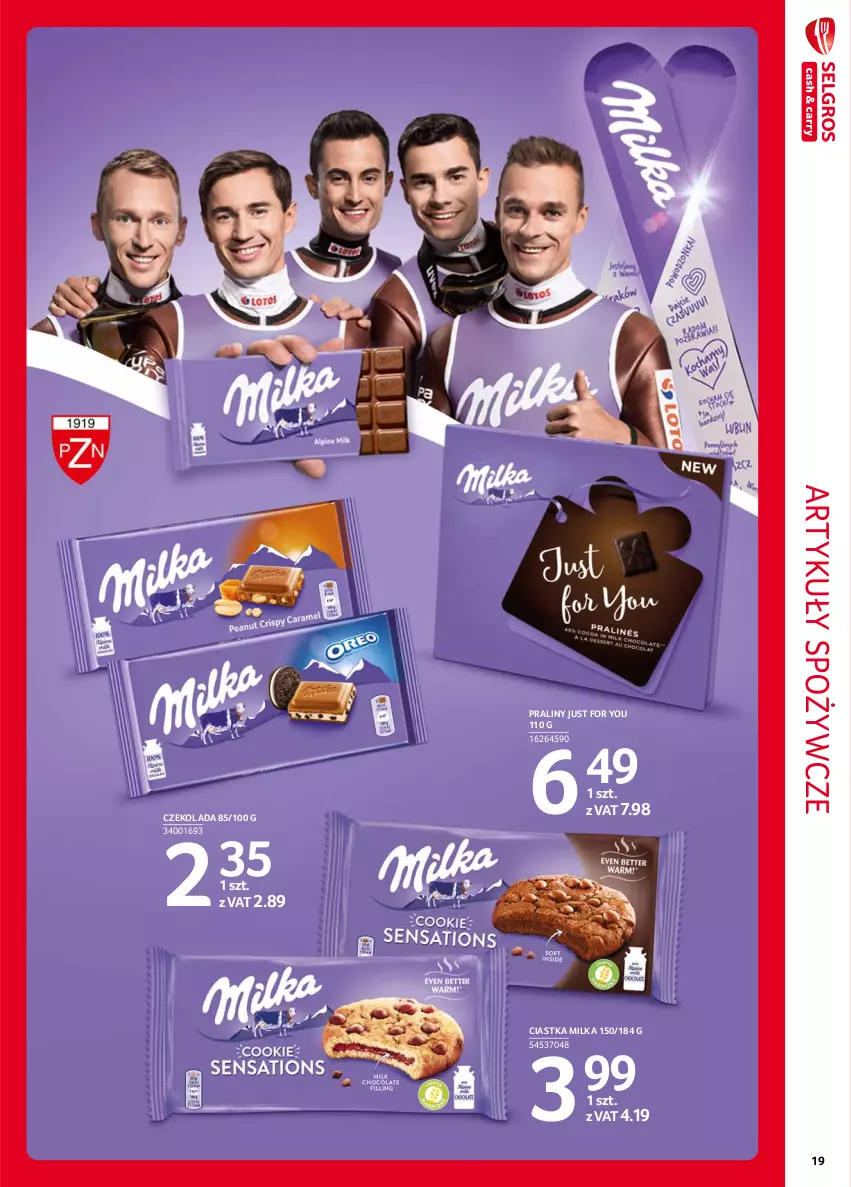 Gazetka promocyjna Selgros - Extra Oferta - ważna 01.02 do 28.02.2021 - strona 19 - produkty: Artykuły spożywcze, Ciastka, Czekolada, Milka, Praliny