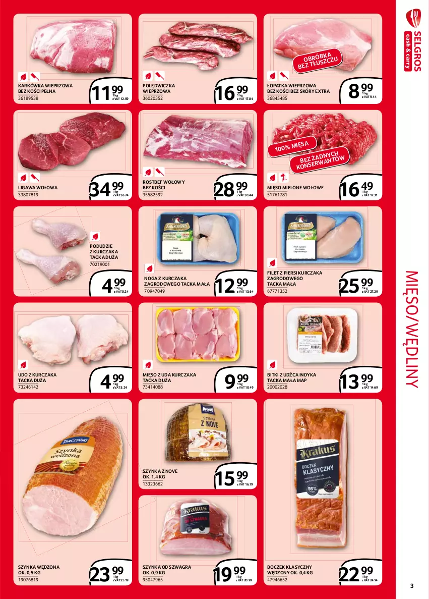 Gazetka promocyjna Selgros - Extra Oferta - ważna 01.02 do 28.02.2021 - strona 3 - produkty: Boczek, Filet z piersi kurczaka, Gra, Karkówka wieprzowa, Kurczak, Mięso, Mięso mielone, Mięso z uda kurczaka, Podudzie z kurczaka, Polędwiczka wieprzowa, Rostbef, Szynka, Udo z kurczaka