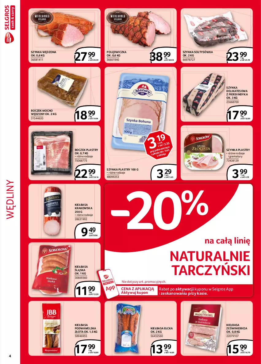 Gazetka promocyjna Selgros - Extra Oferta - ważna 01.02 do 28.02.2021 - strona 4 - produkty: BIC, Boczek, Gra, Kiełbasa, Kiełbasa krakowska, Kiełbasa podwawelska, Kiełbasa śląska, LG, Rama, Szynka, Szynka delikatesowa, Tarczyński, Wawel