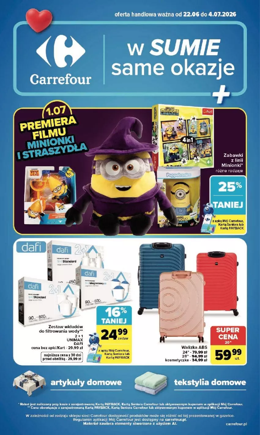 Gazetka promocyjna Carrefour - Gazetka Carrefour w SUMIE sama okazje - ważna 22.06 do 04.07.2026 - strona 1 - produkty: Kosmetyczka, Walizka