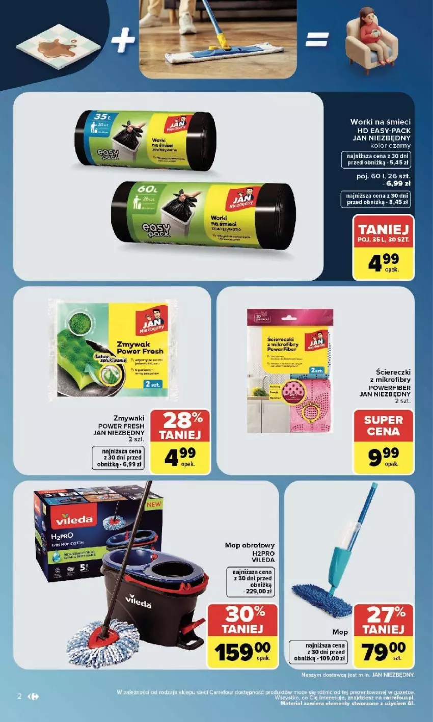 Gazetka promocyjna Carrefour - Gazetka Carrefour w SUMIE sama okazje - ważna 22.06 do 04.07.2026 - strona 2 - produkty: Fa, Jan Niezbędny, Mop, Vileda, Worki na śmiec, Worki na śmieci