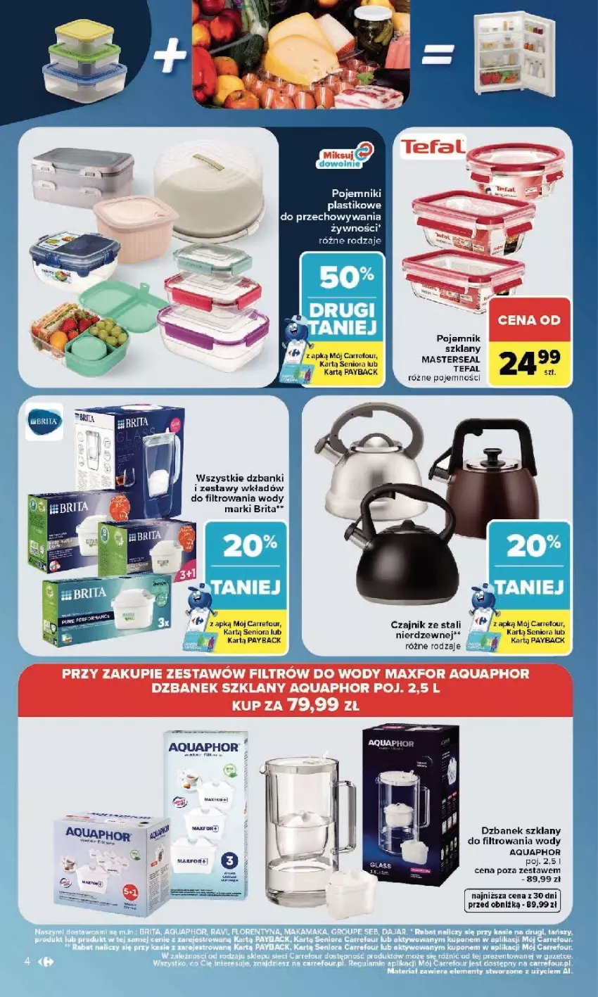 Gazetka promocyjna Carrefour - Gazetka Carrefour w SUMIE sama okazje - ważna 22.06 do 04.07.2026 - strona 4 - produkty: Aquaphor, Czajnik, Dzbanek, Fa, Pojemnik, Tefal