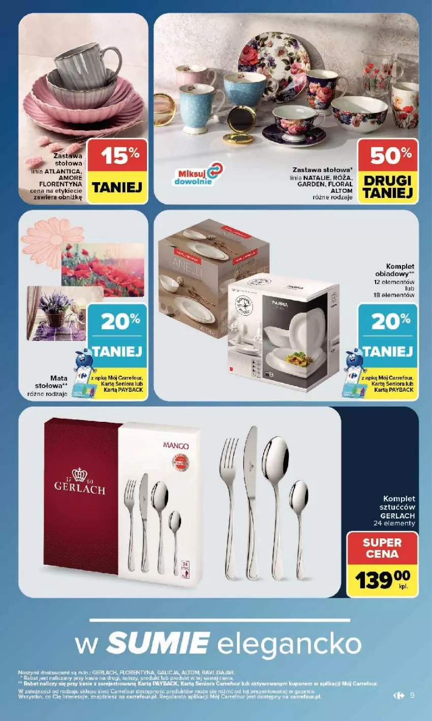 Gazetka promocyjna Carrefour - Gazetka Carrefour w SUMIE sama okazje - ważna 22.06 do 04.07.2026 - strona 9 - produkty: Flora, Komplet obiadowy, Róża