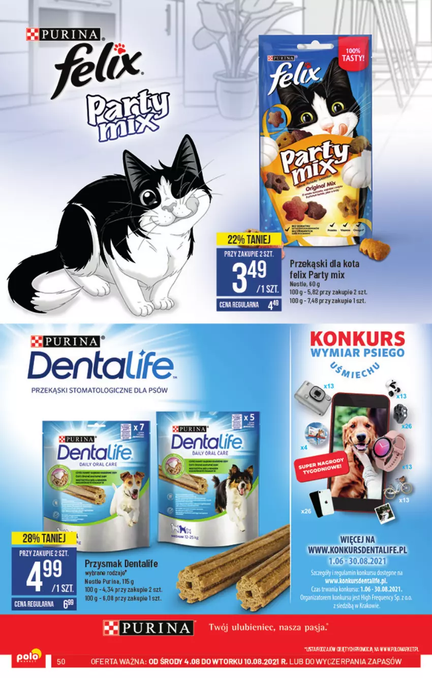 Gazetka promocyjna PoloMarket - Gazetka pomocyjna - ważna 04.08 do 10.08.2021 - strona 50 - produkty: Felix, Pur, Purina